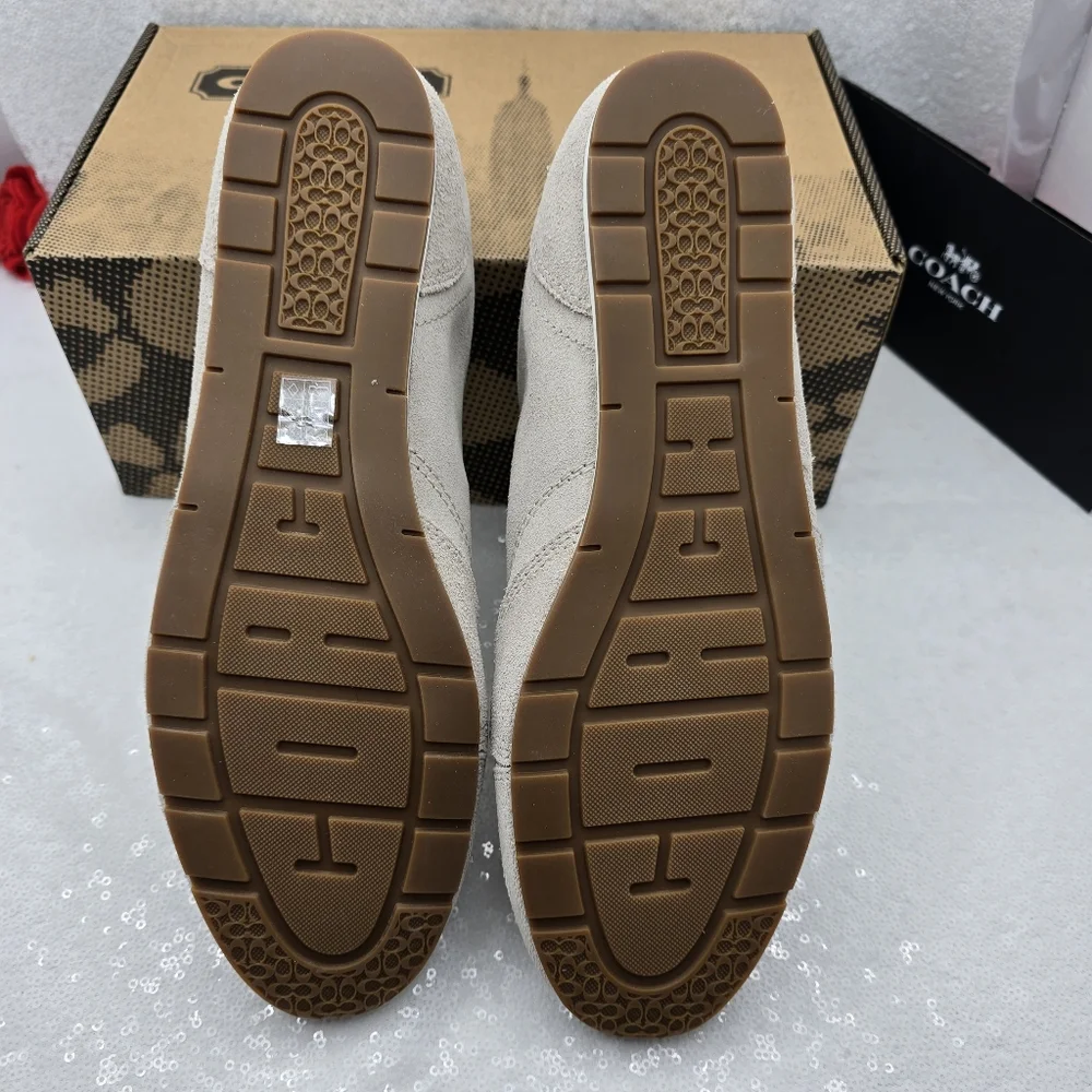 Coach Flat Suede & Leather Sneaker Sleek Silhouette Lightweight Women's 9.5 - Picture 7 of 13